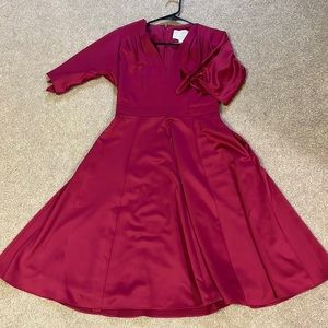 Fuchsia mid length cocktail dress